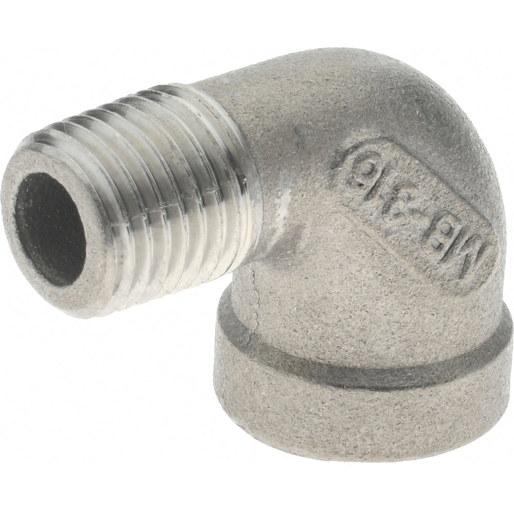 Merit Brass K603-04 Pipe 90 deg Street Elbow 1/4", 316 Stainless Steel