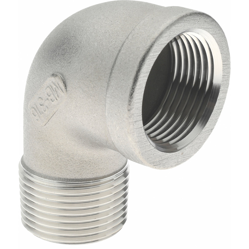 Merit Brass K603-16 Pipe 90 deg Street Elbow 1", 316 Stainless Steel