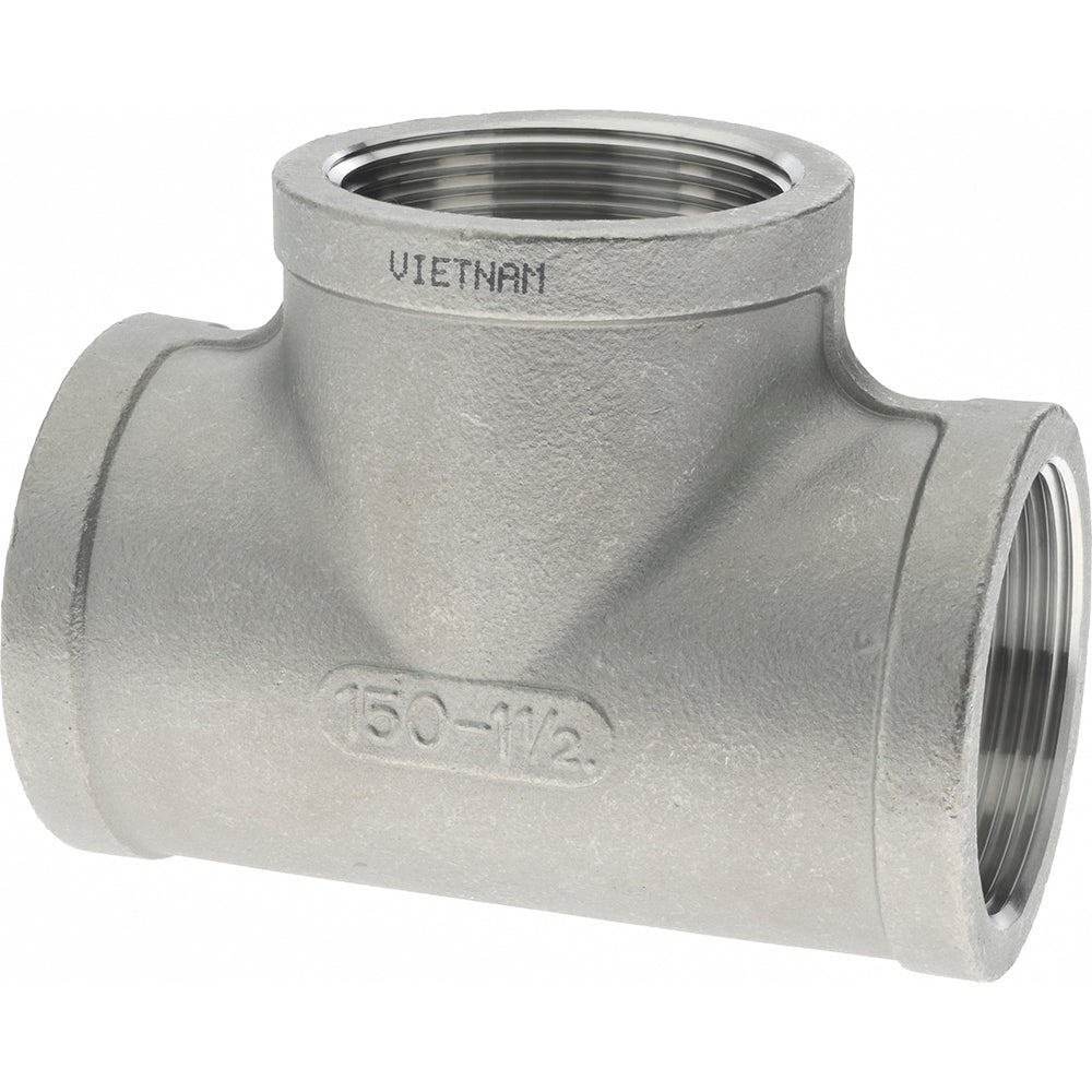 Merit Brass K606-24 Pipe Tee 1-1/2", 316 Stainless Steel