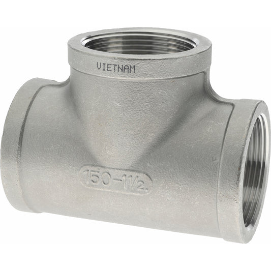 Merit Brass K606-24 Pipe Tee 1-1/2", 316 Stainless Steel