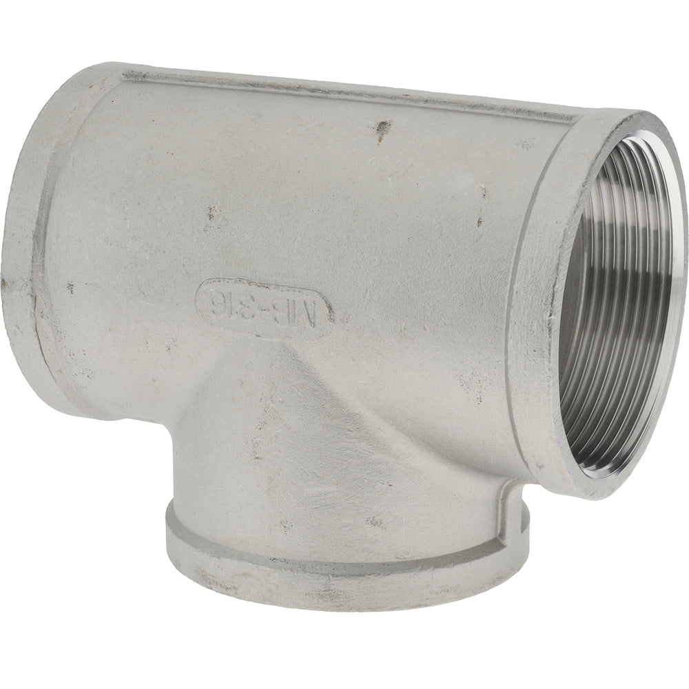 Merit Brass K606-48 Pipe Tee 3", 316 Stainless Steel