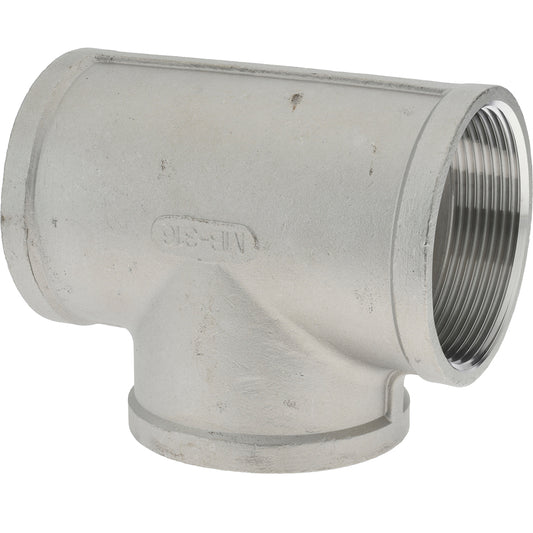 Merit Brass K606-48 Pipe Tee 3", 316 Stainless Steel