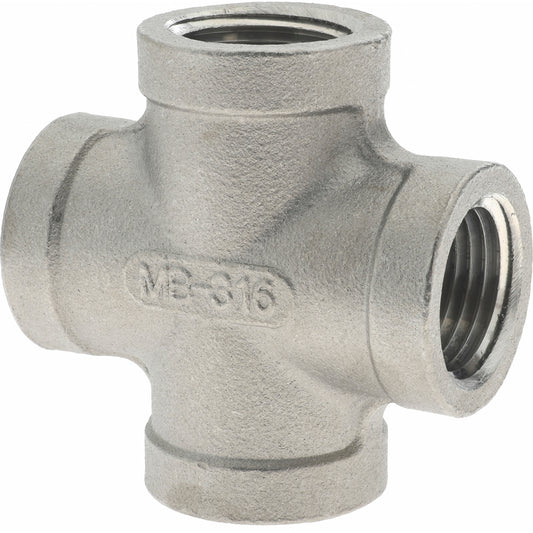 Merit Brass K610-08 Pipe Cross 1/2", 316 Stainless Steel