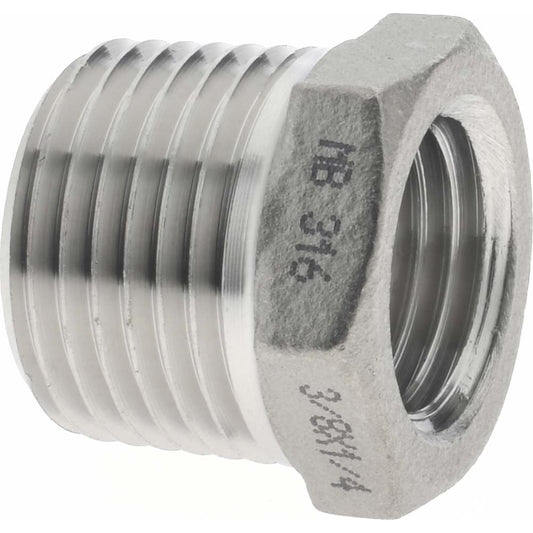 Merit Brass K614-0604 Pipe Bushing 3/8 x 1/4", 316 Stainless Steel