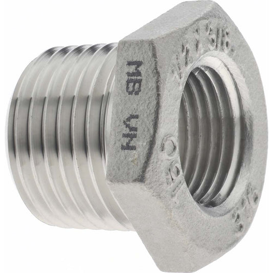 Merit Brass K614-0806 Pipe Bushing 1/2 x 3/8", 316 Stainless Steel