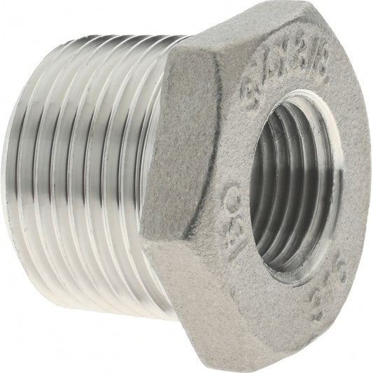 Merit Brass K614-1206 Pipe Bushing 3/4 x 3/8", 316 Stainless Steel