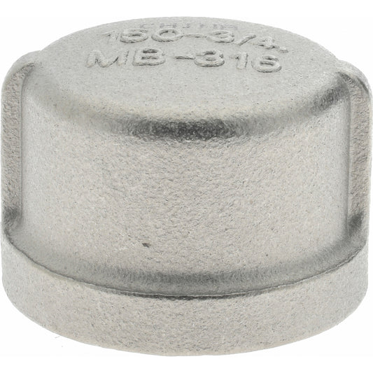 Merit Brass K616-12 Pipe End Cap 3/4", 316 Stainless Steel