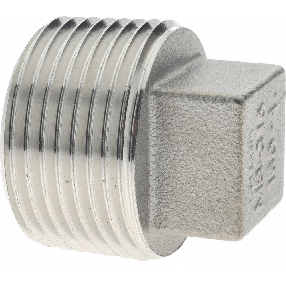 Merit Brass K617-16 Pipe Square Head Plug 1", 316 Stainless Steel