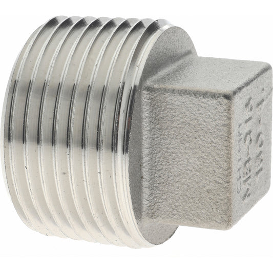 Merit Brass K617-16 Pipe Square Head Plug 1", 316 Stainless Steel