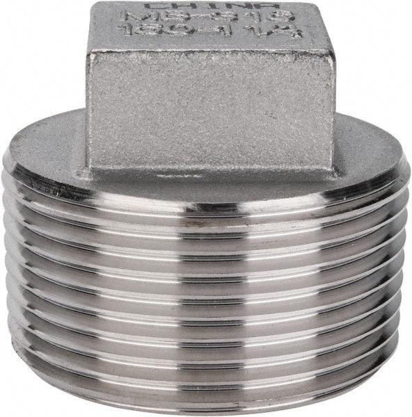 Merit Brass K617-20 Pipe Square Head Plug 1-1/4", 316 Stainless Steel