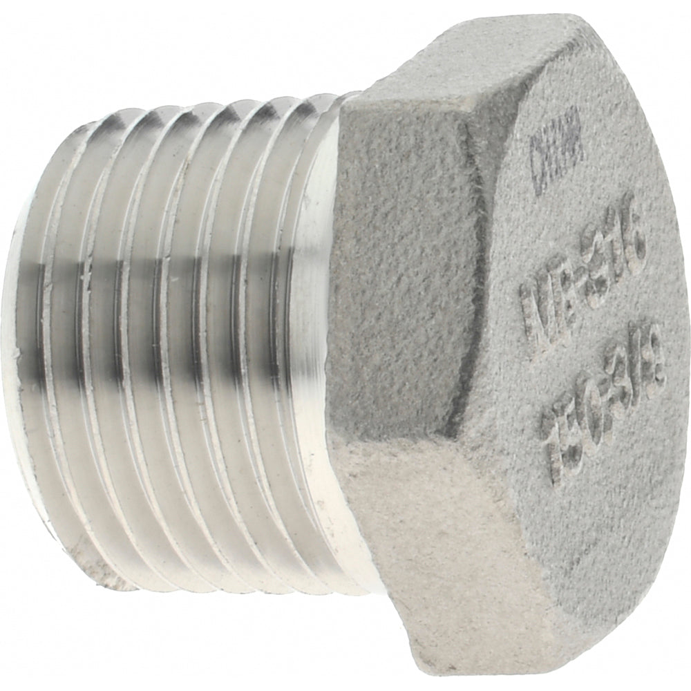 Merit Brass K617H-06 Pipe Hex Plug 3/8", 316 Stainless Steel