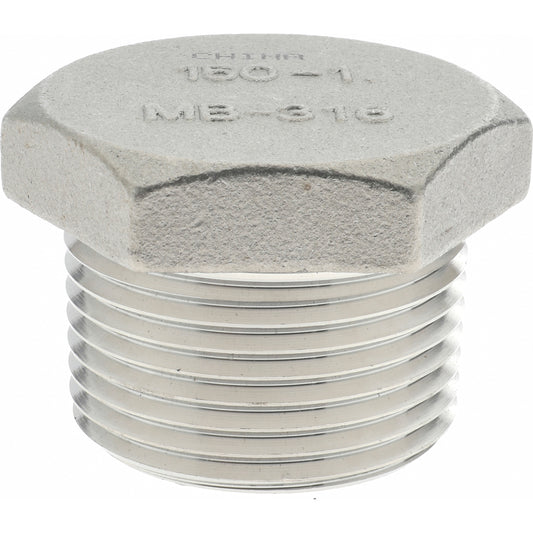 Merit Brass K617H-16 Pipe Hex Plug 1", 316 Stainless Steel