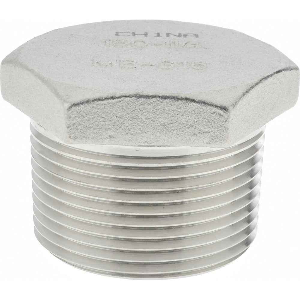 Merit Brass K617H-20 Pipe Hex Plug 1-1/4", 316 Stainless Steel