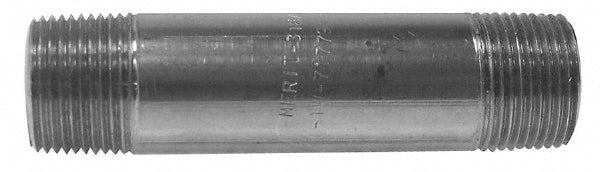 Merit Brass 6512-250 Stainless Steel Pipe Nipple 3/4" Pipe, Grade 316 & 316L