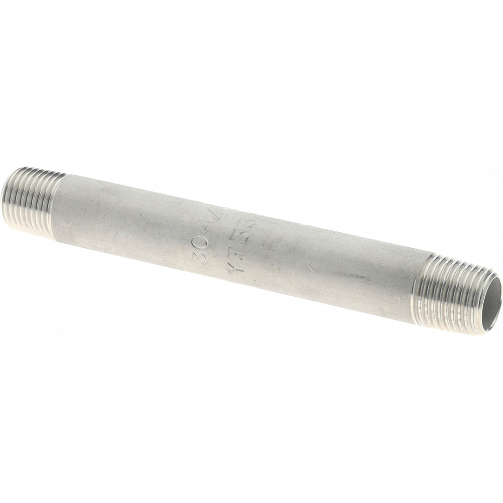 Merit Brass 4002-300 Stainless Steel Pipe Nipple 1/8" Pipe, Grade 304 & 304L