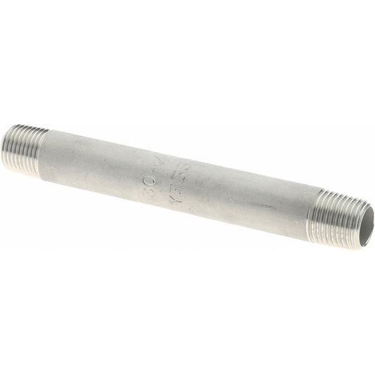 Merit Brass 4002-300 Stainless Steel Pipe Nipple 1/8" Pipe, Grade 304 & 304L