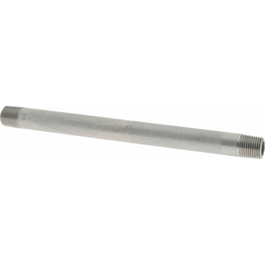Merit Brass 4002-500 Stainless Steel Pipe Nipple 1/8" Pipe, Grade 304 & 304L