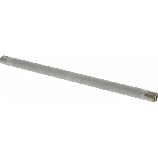 Merit Brass 4004-1000 Stainless Steel Pipe Nipple 1/4" Pipe, Grade 304 & 304L