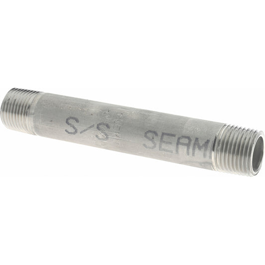Merit Brass 4006-400 Stainless Steel Pipe Nipple 3/8" Pipe, Grade 304 & 304L