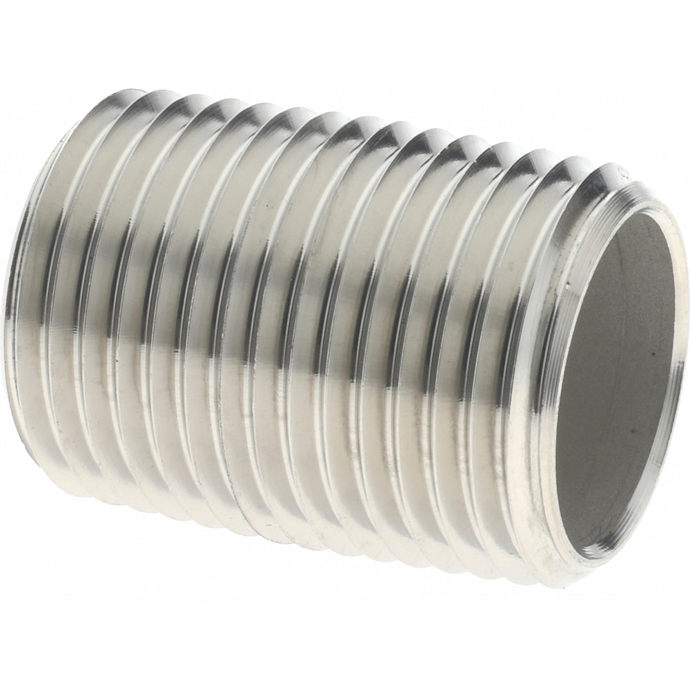 Merit Brass 4008-001 Stainless Steel Pipe Nipple 1/2" Pipe, Grade 304 & 304L