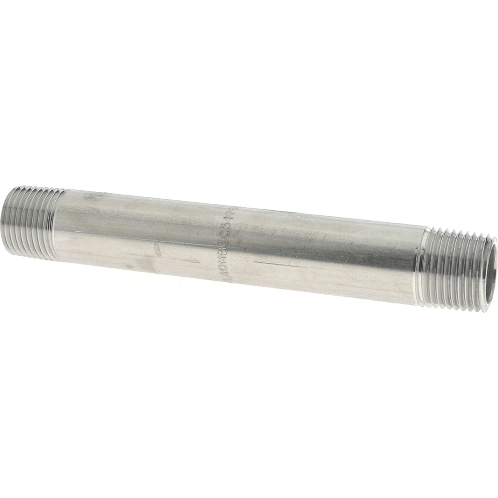 Merit Brass 4008-550 Stainless Steel Pipe Nipple 1/2" Pipe, Grade 304 & 304L
