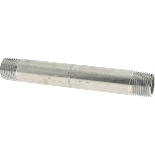Merit Brass 4008-550 Stainless Steel Pipe Nipple 1/2" Pipe, Grade 304 & 304L