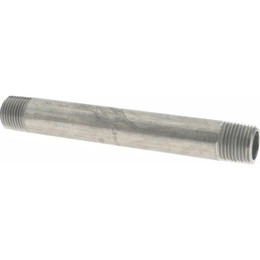 Merit Brass 4008-600 Stainless Steel Pipe Nipple 1/2" Pipe, Grade 304 & 304L