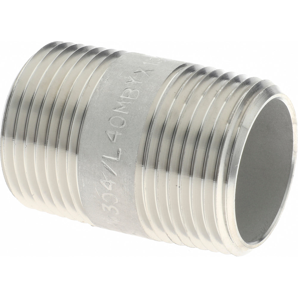 Merit Brass 4012-150 Stainless Steel Pipe Nipple 3/4" Pipe, Grade 304 & 304L
