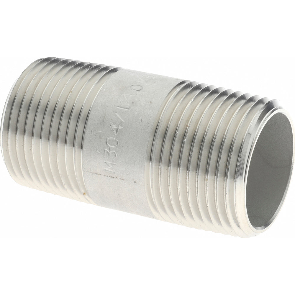 Merit Brass 4012-200 Stainless Steel Pipe Nipple 3/4" Pipe, Grade 304 & 304L