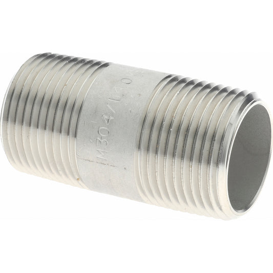 Merit Brass 4012-200 Stainless Steel Pipe Nipple 3/4" Pipe, Grade 304 & 304L