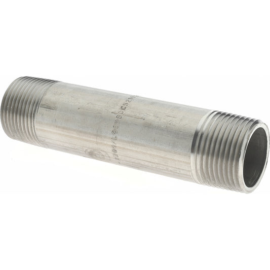 Merit Brass 4016-500 Stainless Steel Pipe Nipple 1" Pipe, Grade 304 & 304L