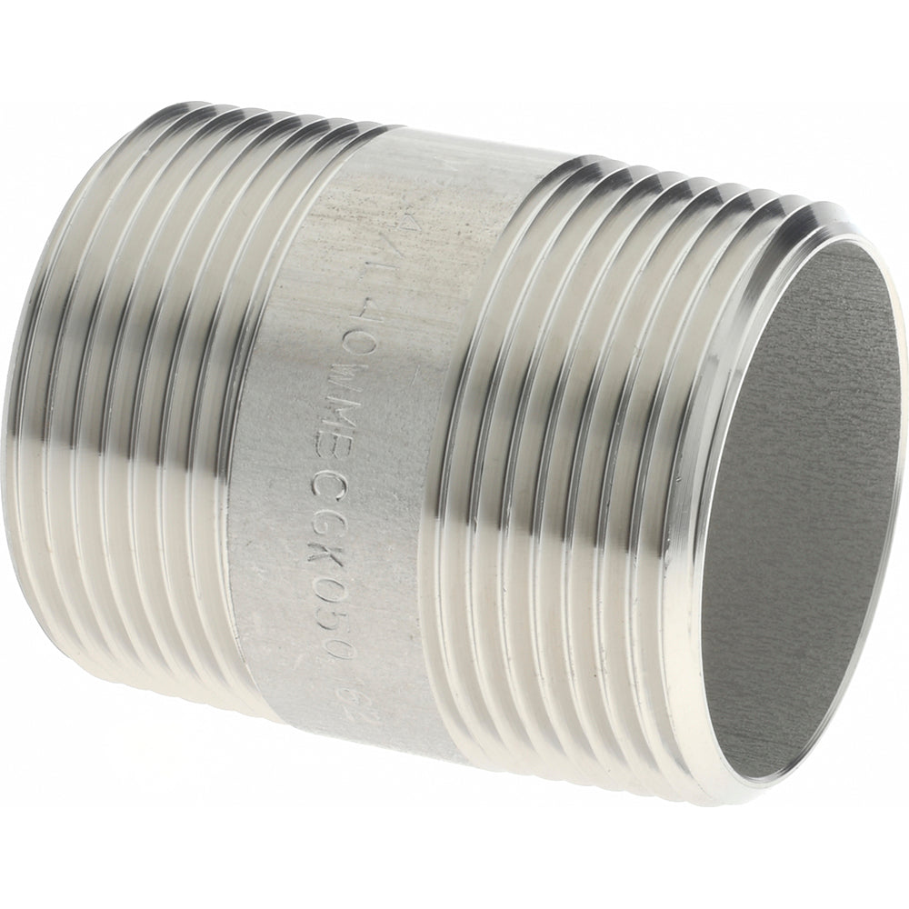 Merit Brass 4020-200 Stainless Steel Pipe Nipple 1-1/4" Pipe, Grade 304 & 304L