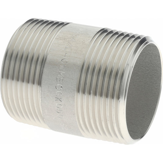 Merit Brass 4020-200 Stainless Steel Pipe Nipple 1-1/4" Pipe, Grade 304 & 304L