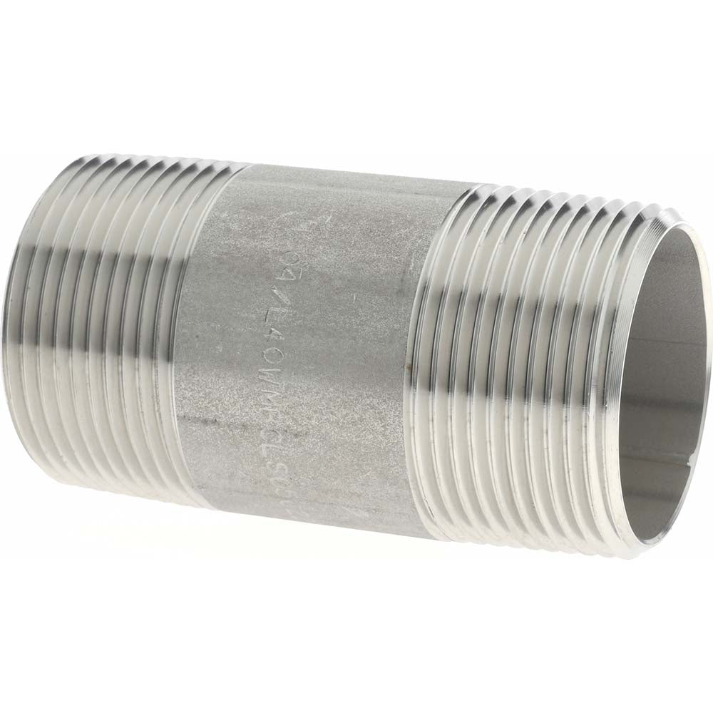 Merit Brass 4020-300 Stainless Steel Pipe Nipple 1-1/4" Pipe, Grade 304 & 304L