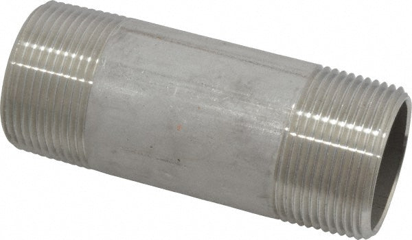 Merit Brass 4020-400 Stainless Steel Pipe Nipple 1-1/4" Pipe, Grade 304 & 304L