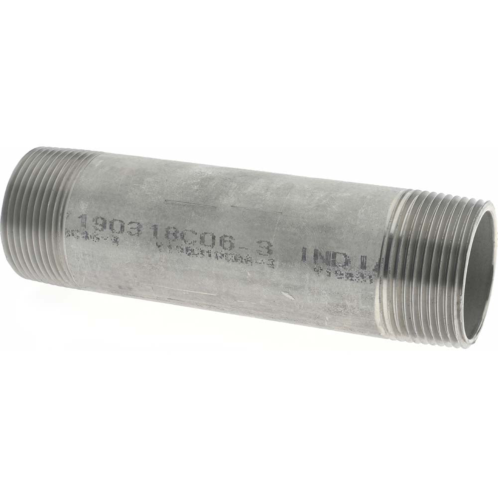 Merit Brass 4020-550 Stainless Steel Pipe Nipple 1-1/4" Pipe, Grade 304 & 304L