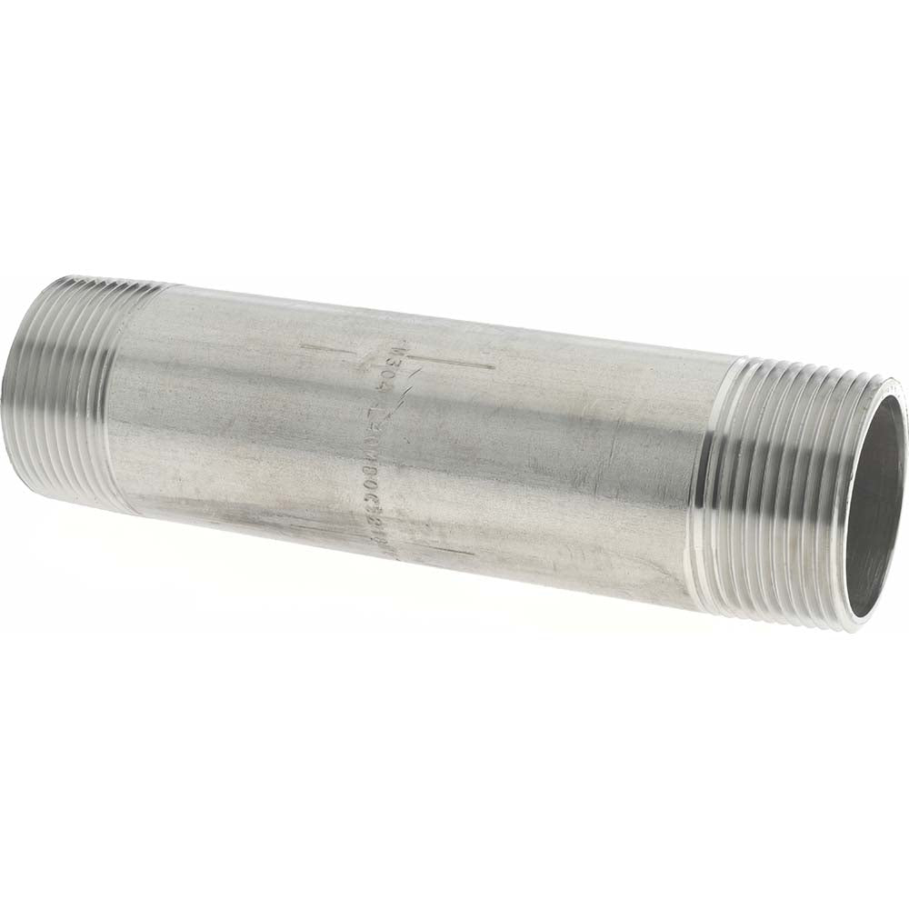 Merit Brass 4020-600 Stainless Steel Pipe Nipple 1-1/4" Pipe, Grade 304 & 304L