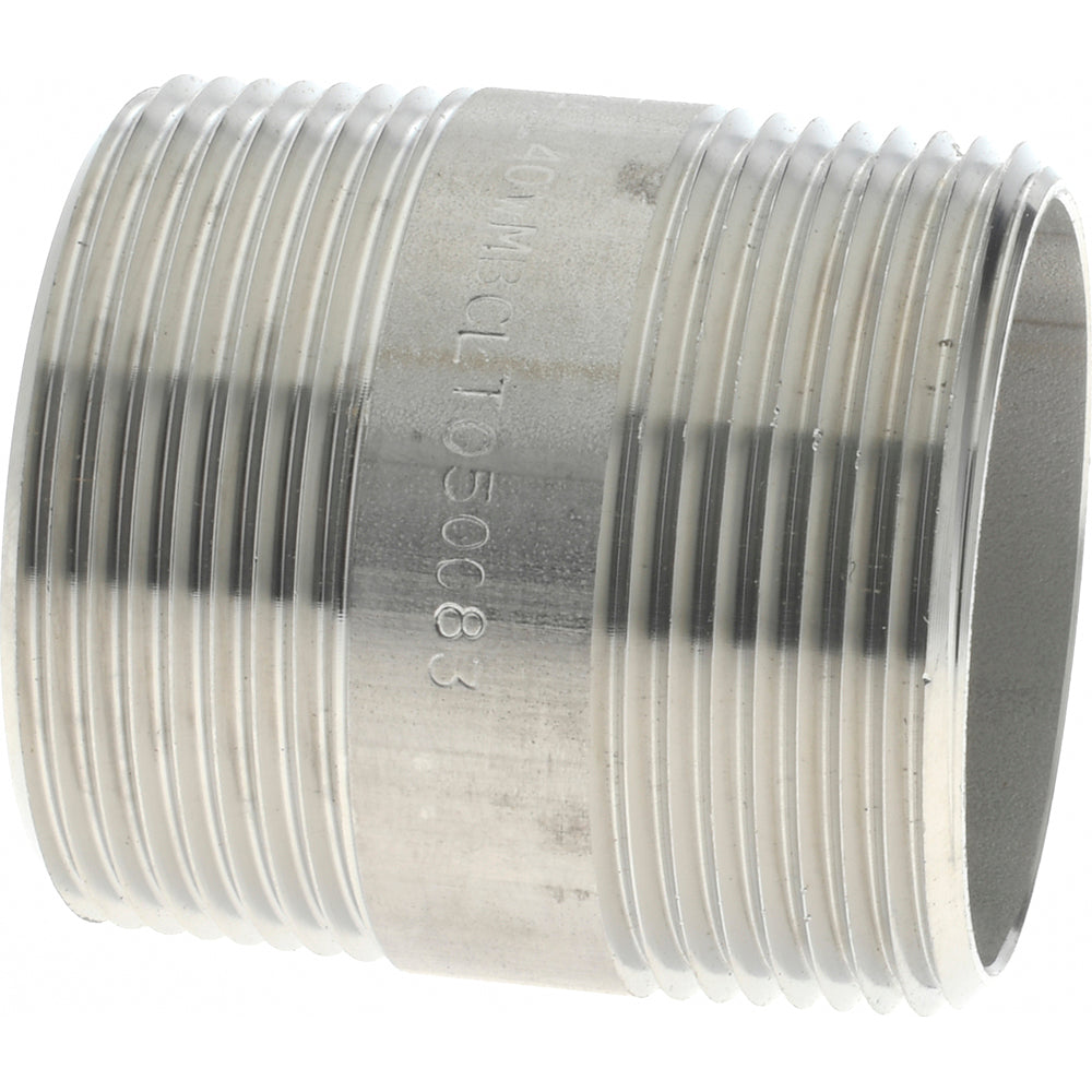 Merit Brass 4024-200 Stainless Steel Pipe Nipple 1-1/2" Pipe, Grade 304 & 304L