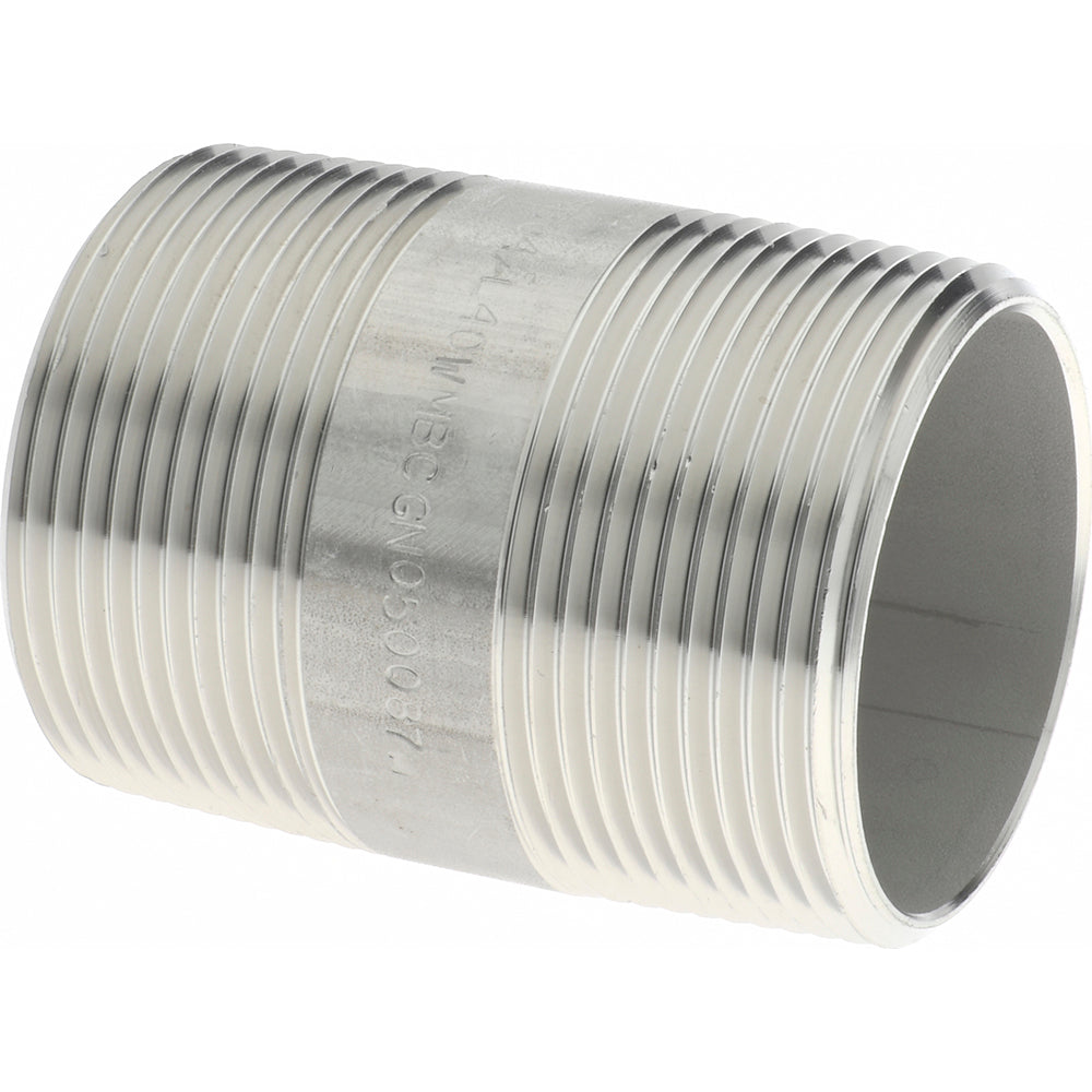 Merit Brass 4024-250 Stainless Steel Pipe Nipple 1-1/2" Pipe, Grade 304 & 304L