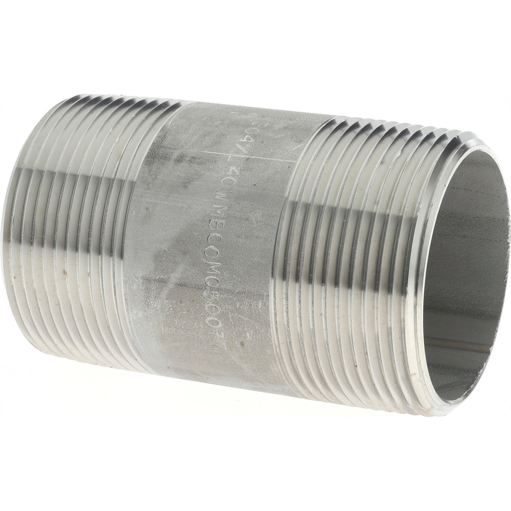 Merit Brass 4024-300 Stainless Steel Pipe Nipple 1-1/2" Pipe, Grade 304 & 304L