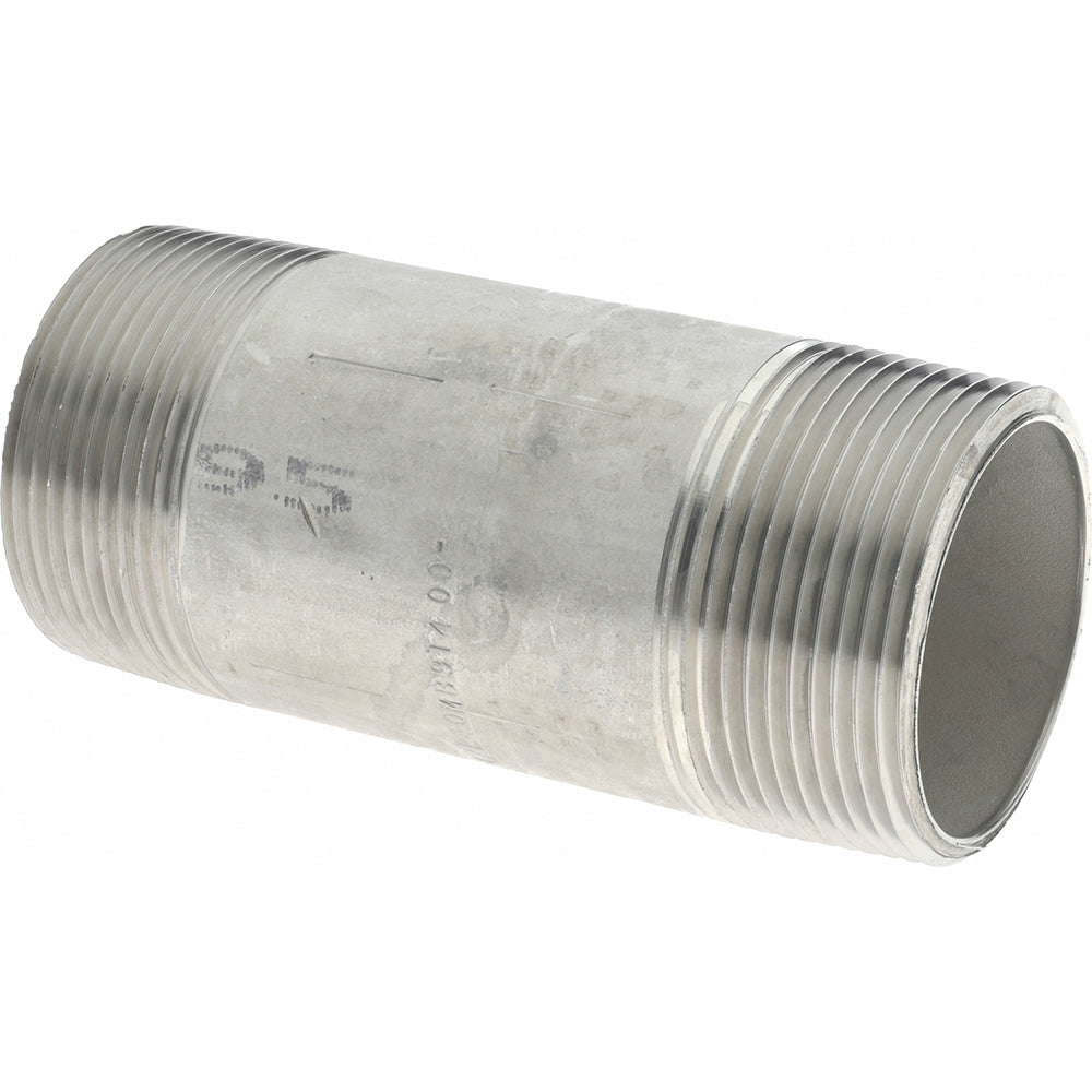 Merit Brass 4024-400 Stainless Steel Pipe Nipple 1-1/2" Pipe, Grade 304 & 304L