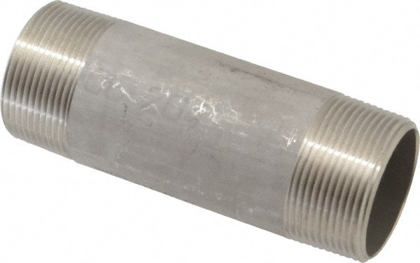 Merit Brass 4024-500 Stainless Steel Pipe Nipple 1-1/2" Pipe, Grade 304 & 304L
