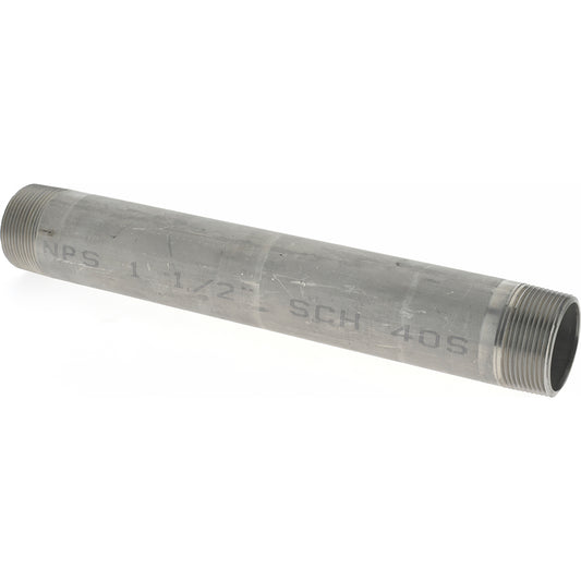 Merit Brass 4024-1200 Stainless Steel Pipe Nipple 1-1/2" Pipe, Grade 304 & 304L