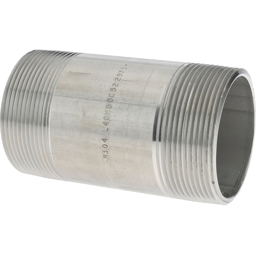 Merit Brass 4032-400 Stainless Steel Pipe Nipple 2" Pipe, Grade 304 & 304L