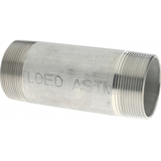Merit Brass 4032-550 Stainless Steel Pipe Nipple 2" Pipe, Grade 304 & 304L