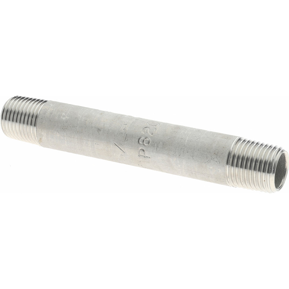 Merit Brass 6002-250 Stainless Steel Pipe Nipple 1/8" Pipe, Grade 316 & 316L