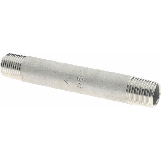 Merit Brass 6002-250 Stainless Steel Pipe Nipple 1/8" Pipe, Grade 316 & 316L