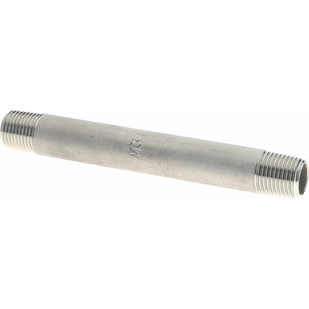 Merit Brass 6002-300 Stainless Steel Pipe Nipple 1/8" Pipe, Grade 316 & 316L