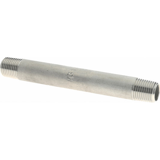 Merit Brass 6002-300 Stainless Steel Pipe Nipple 1/8" Pipe, Grade 316 & 316L