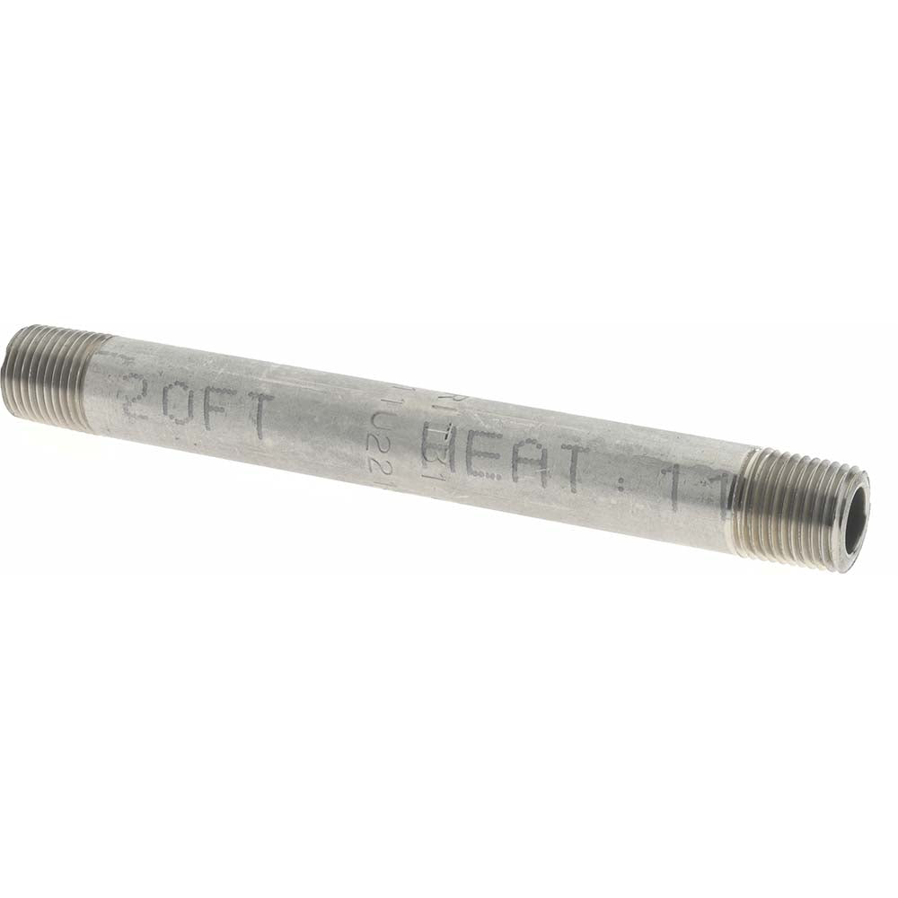 Merit Brass 6002-350 Stainless Steel Pipe Nipple 1/8" Pipe, Grade 316 & 316L